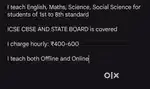 Home tuitions for school children, 1st to 8th