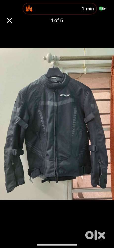 riding jacket and gloves