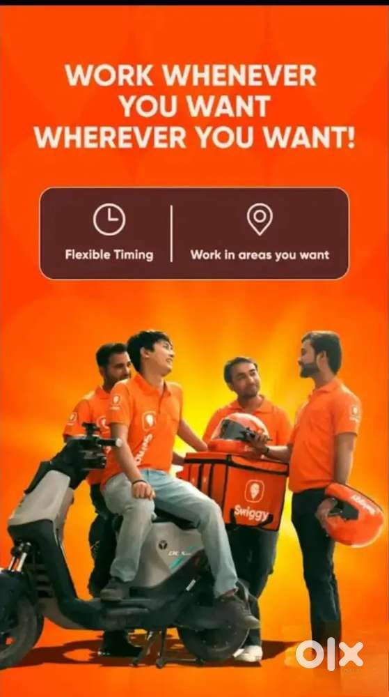 FREE JOINING 100 Delivery boys Swiggy Food Delivery jobs