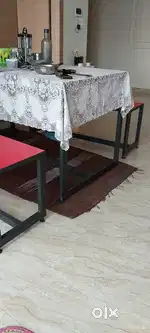 Dining table with 2 long benches