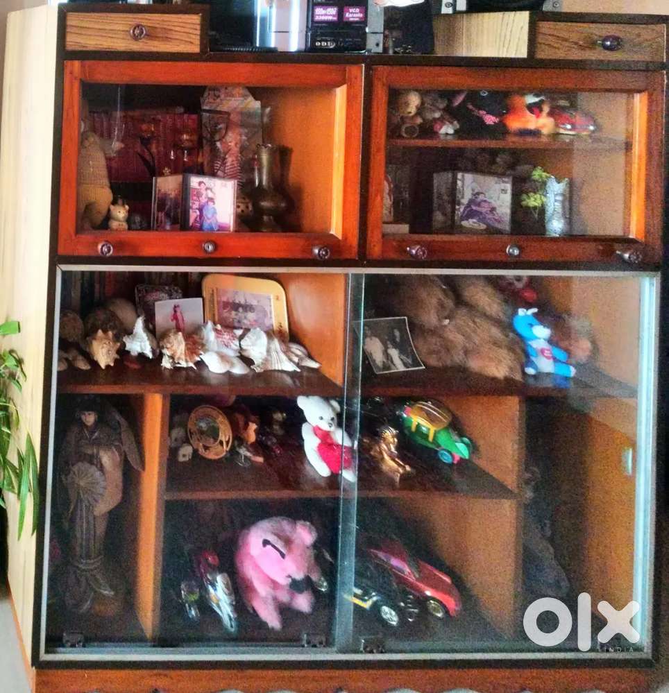 Show case with glass shutter and crockery case with glass shutter