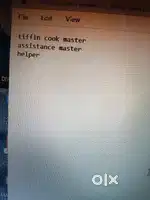Wanted Dosa Master ,Assistant master and helper