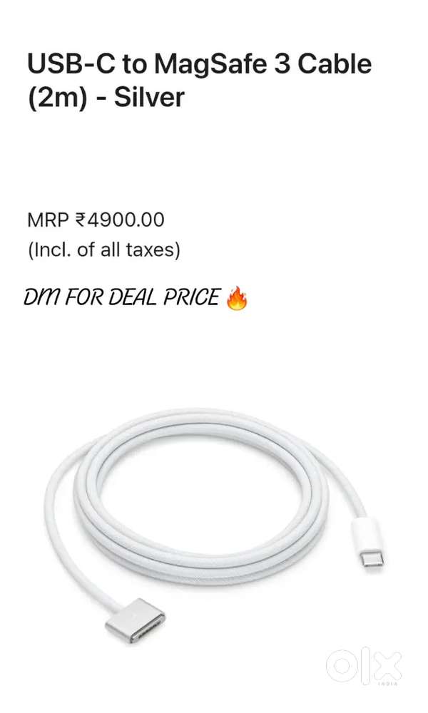 Apple Macbook USB-C to MagSafe 3 Cable (2m) - white Condition Good