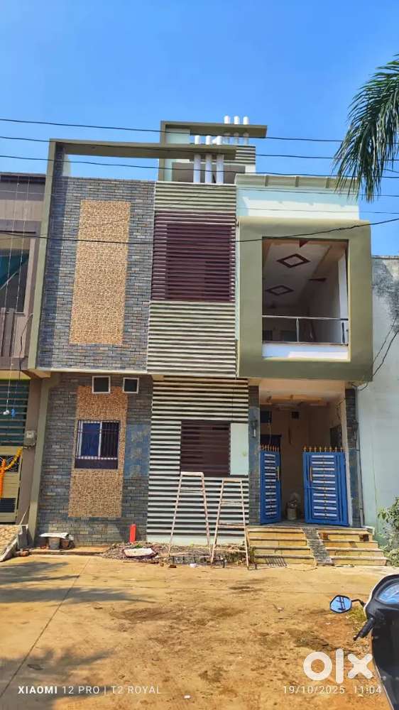 Best location with 3 side road and 2 big garden in front