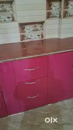 1 big room with bed + sofa, a big modular  kitchen, bathroom