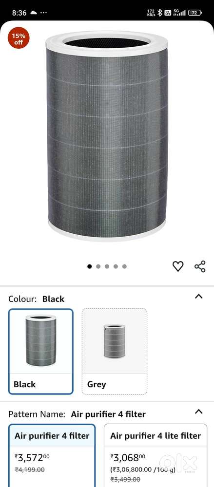 Brand New Xiaomi Smart Air Purifier 4 Filter HEPA – Unused – ₹3,000