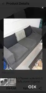 Modern look 5 Seater sofa with 5 cushions & Sofa cover in good conditi