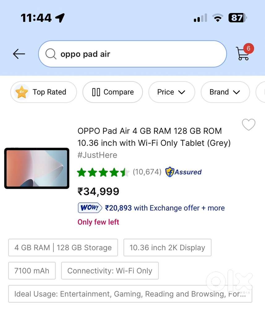 Oppo pad air in fully new condition [4+3gb ram] {128gb rom}