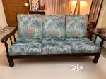 Solid Wood Sofa with Velvet