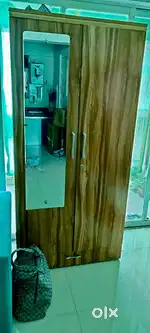 Wooden Wardrobe with Mirror – Good Condition