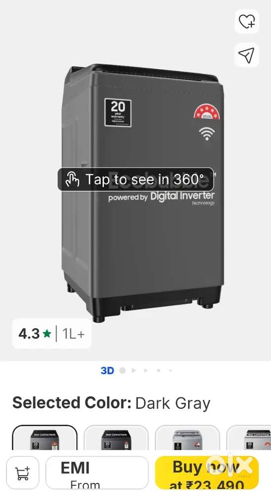 Samsung 9kg. Top load automatic