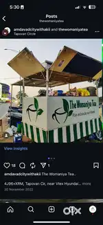 A food cart with bike