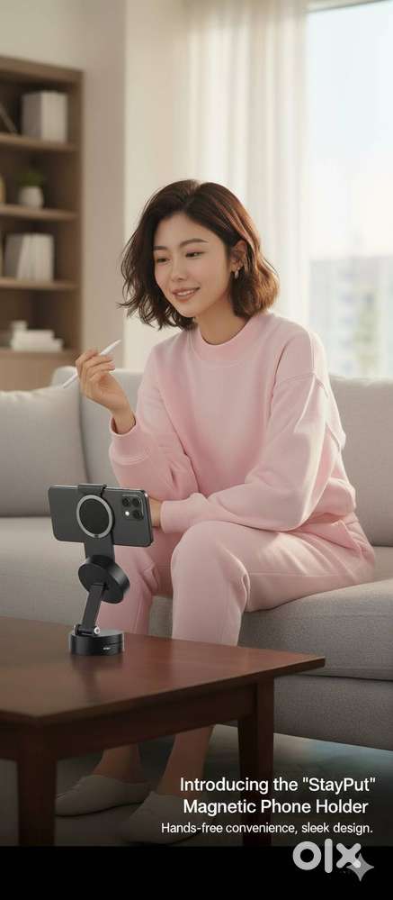 Vacuum magnetic phone holder