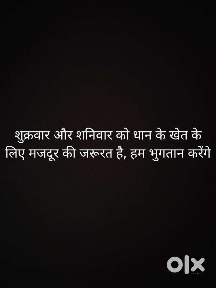 खेत के लिए मजदूर की जरूरत है