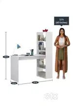 For Sale New White Study Table with side shelf storage