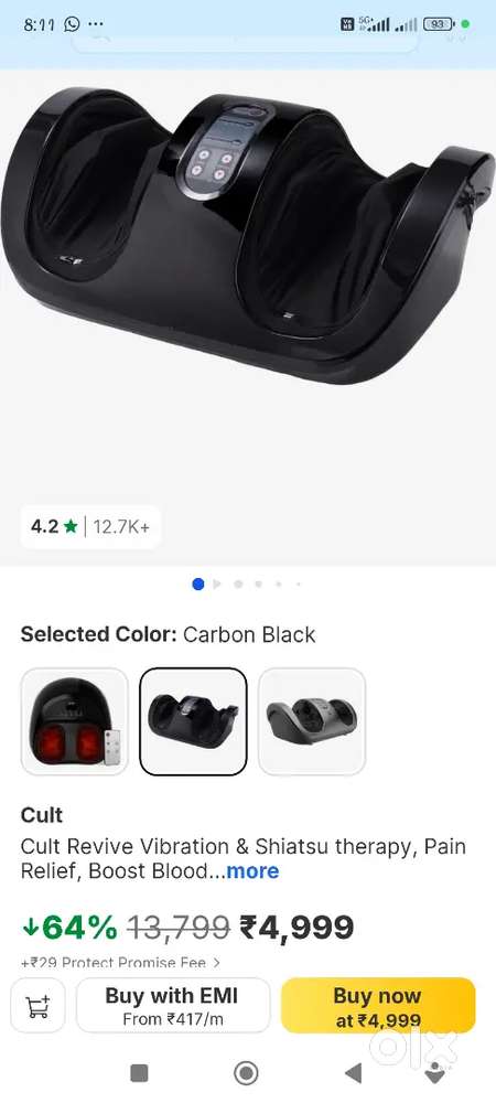 Vibration & Shiatsu Therapy, Foot Massager, Pain Relief, Blood Flow