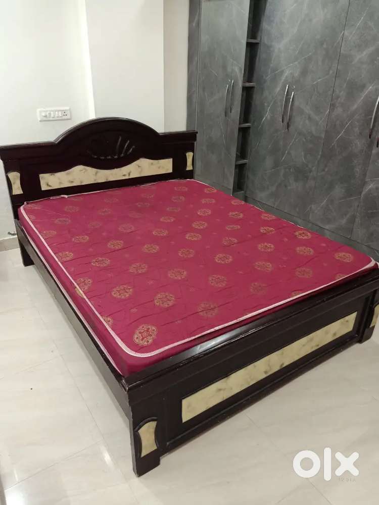 Double cot bed with mattress