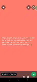 PG only for girl student family type rent monthly 5000
