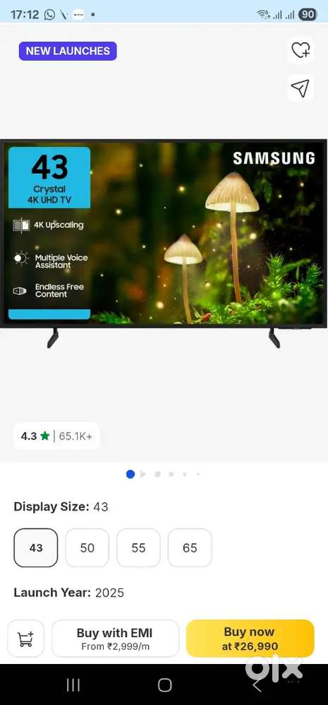 Samsung 43 inch 4k sealed pack box