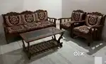 Sofa with center table(3+1+1 sheeaam wood)