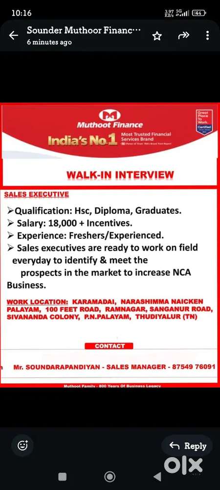 Marketing field officer, Taking lead, Gold loan
