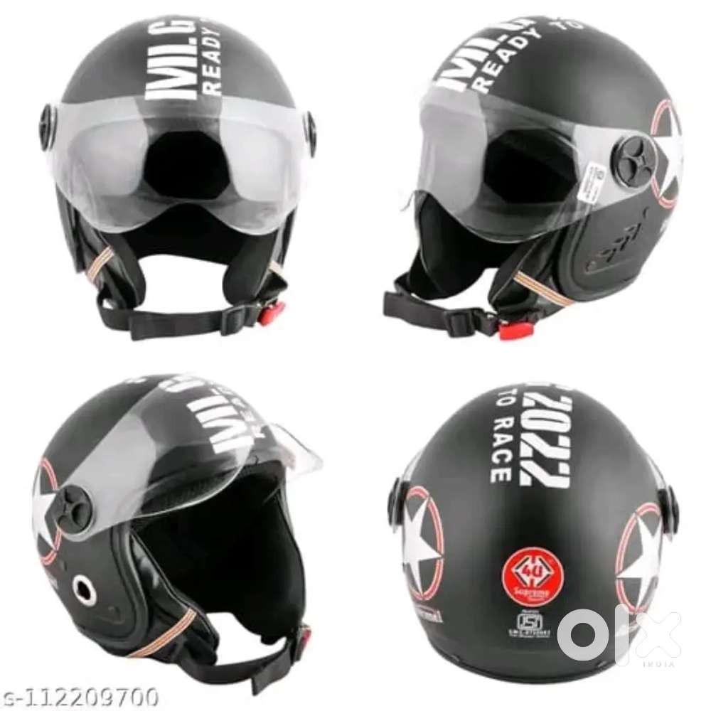 Full face black helmet for men