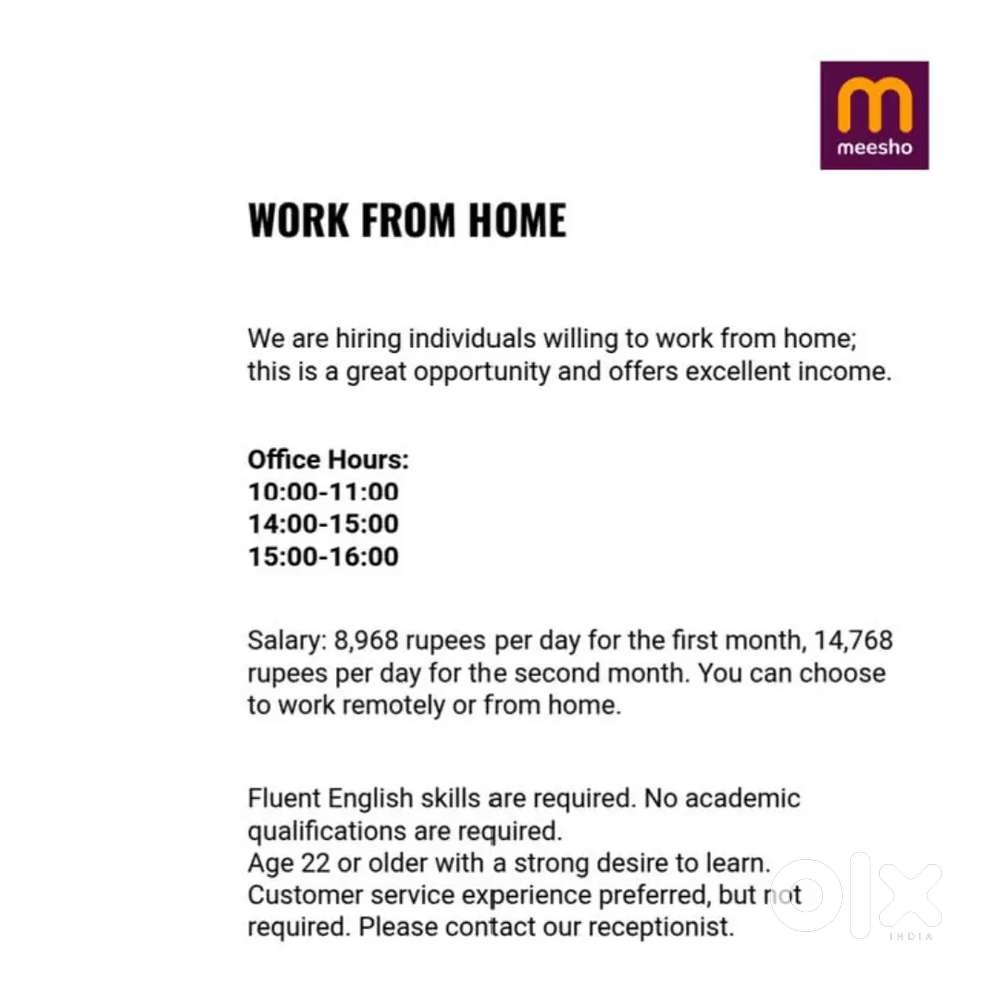 Messho Job Work From Home