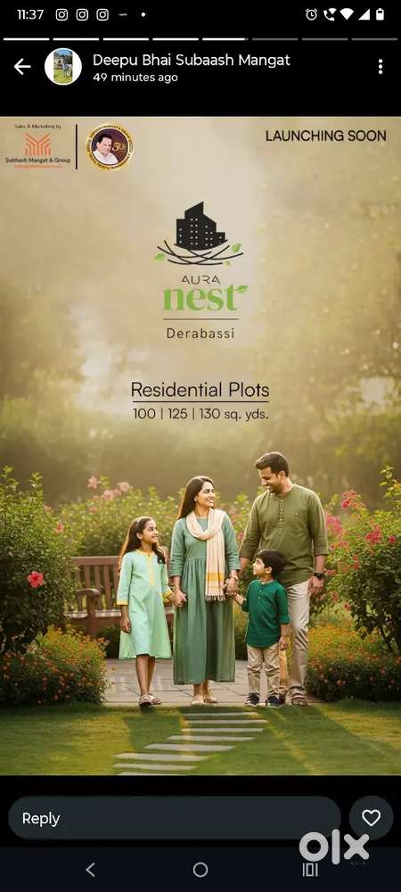 107.5 sq. Yards Plot available for sale in Aura Nest