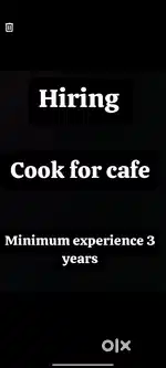 Required cook for cafe