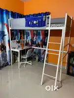 Ikea loft bed with desk and mattress