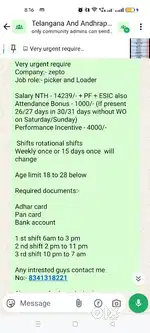 Picker and Loader in shaikpet only telugu people