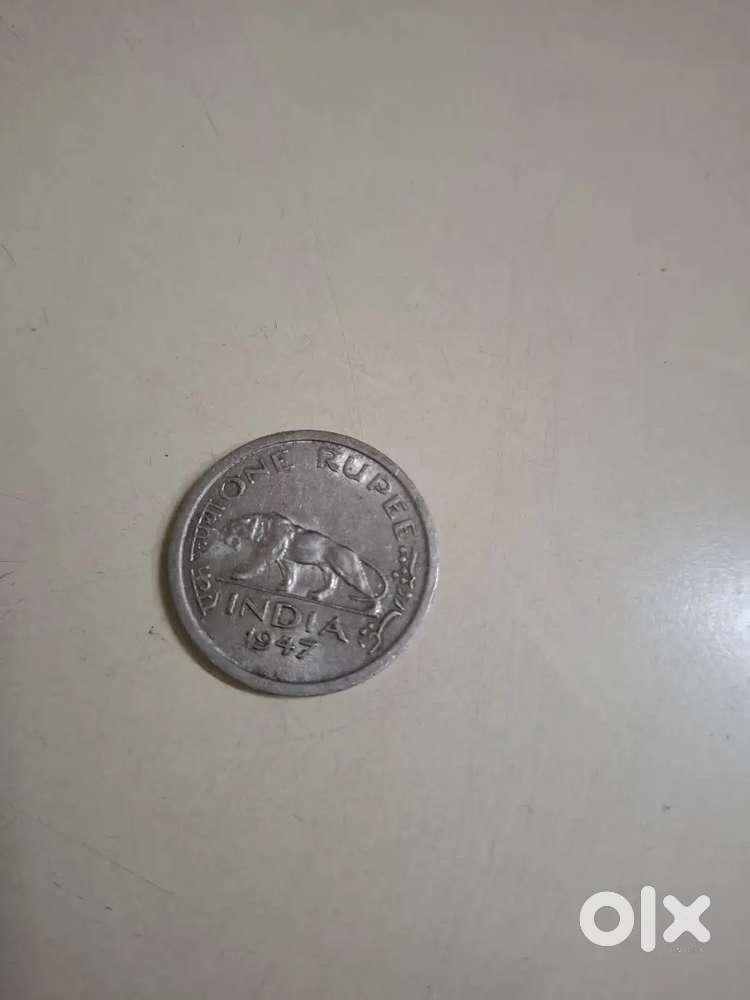 Old coin one rupee in 1947 will be sale immediately.