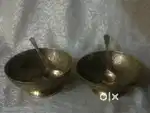 Antique pure brass solid heavy kheer serving bowls