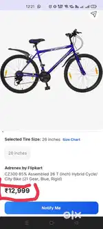A-One condition, Adrenex by flipkart cz300 26T with shimano gear