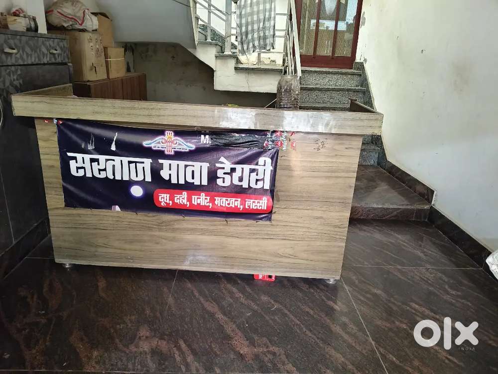 Heavy wooden showcase counter