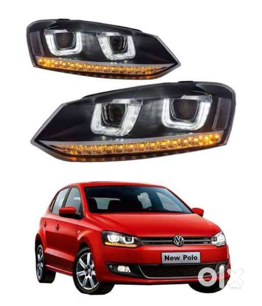 Double u led headlights for polo vento