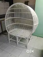 Big round swing type 2 seater cane bamboo chair with legs