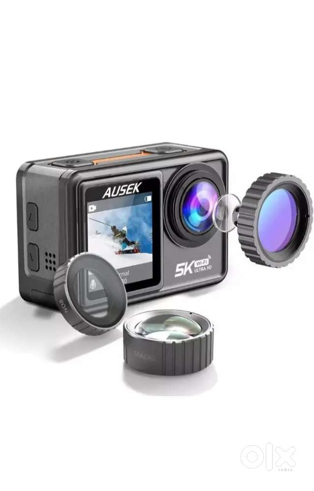 AUSEK 5K WiFi Action Sports Camera + Extra Lenses