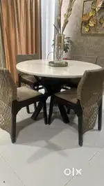 4 seater marble top dining