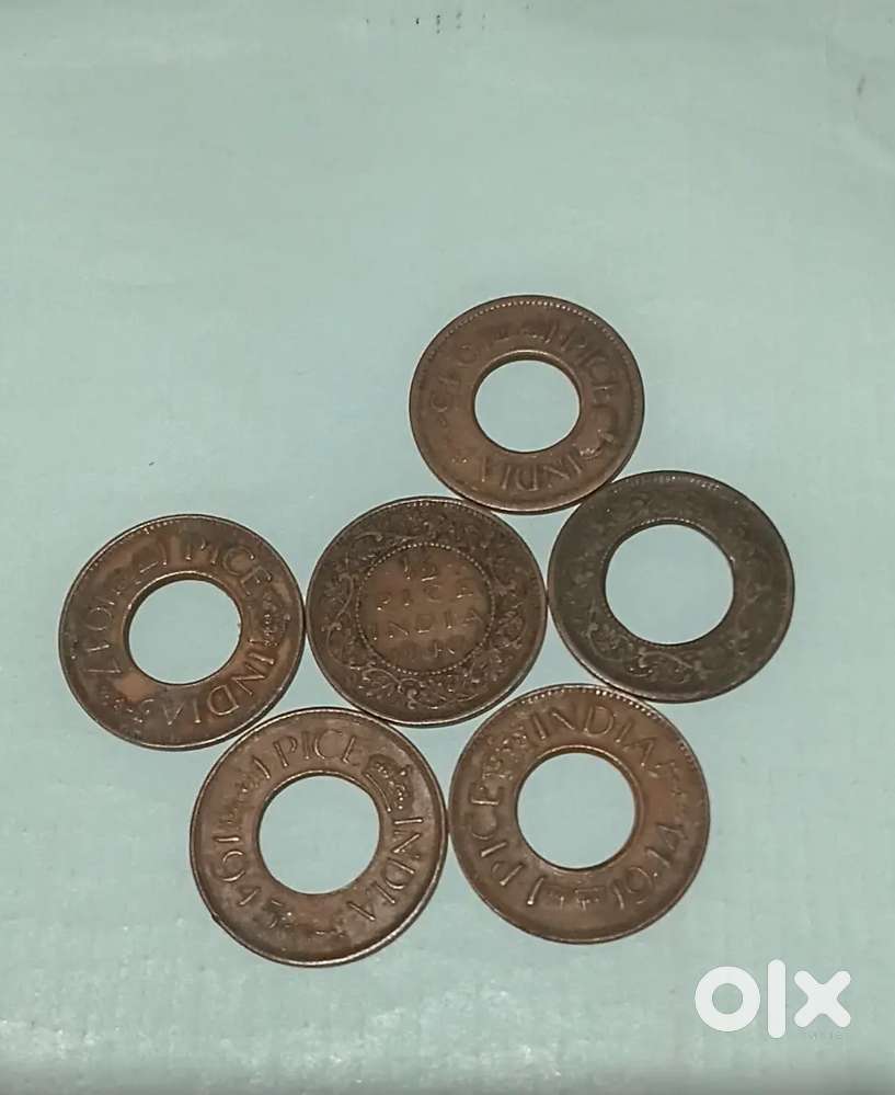 1944-1947 British India coins, 1940 ½ pice coin