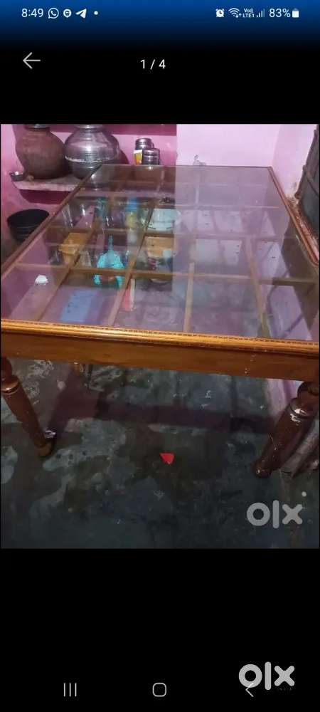 Classic glass and wooden table