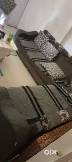 6 seater sofa set with covers and cushions (Slightly Negotiable)
