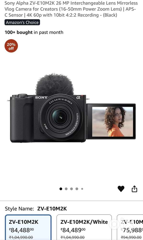 Sony Alpha ZV-E10M2K 26 MP (New) sep manufactured model