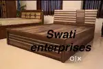 New wooden 6x6 double bed with storage box