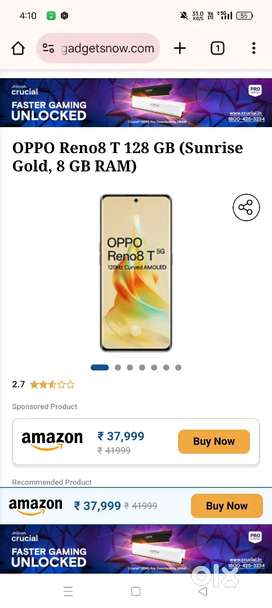Oppo reno 8t 5g  128+8