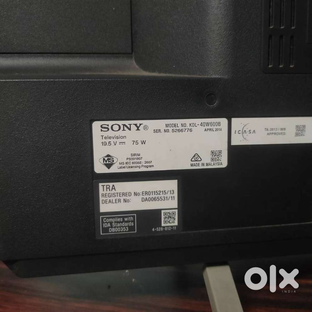 Sony Bravia Flat Screen TV (40 inch)