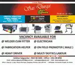 Require Welder Fitter Helper Heavy Driver Multi skill labour Helper