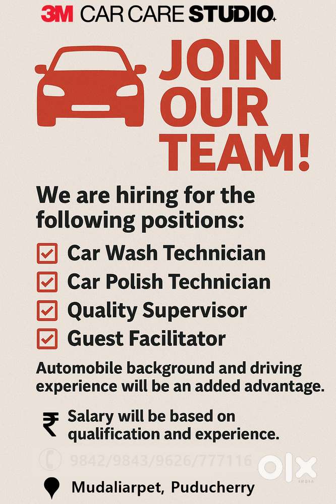 Wanted Immediately! - Car Care Studio