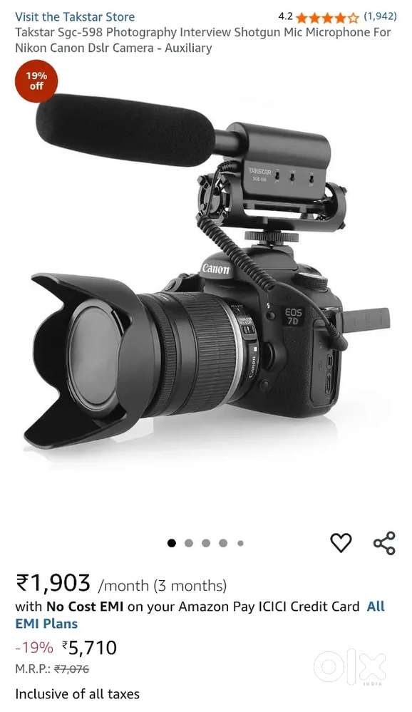 Takstar SGC 598 RECORDING MICROPHONE MIC FOR DSLR