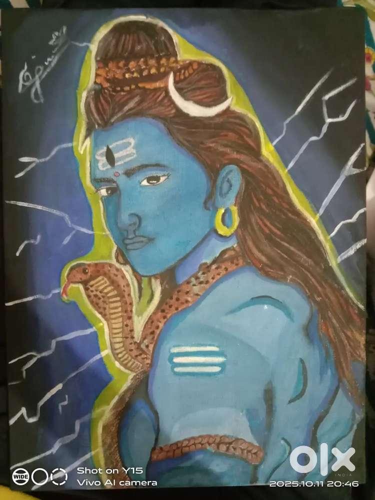Mahadev Drawing in canvas